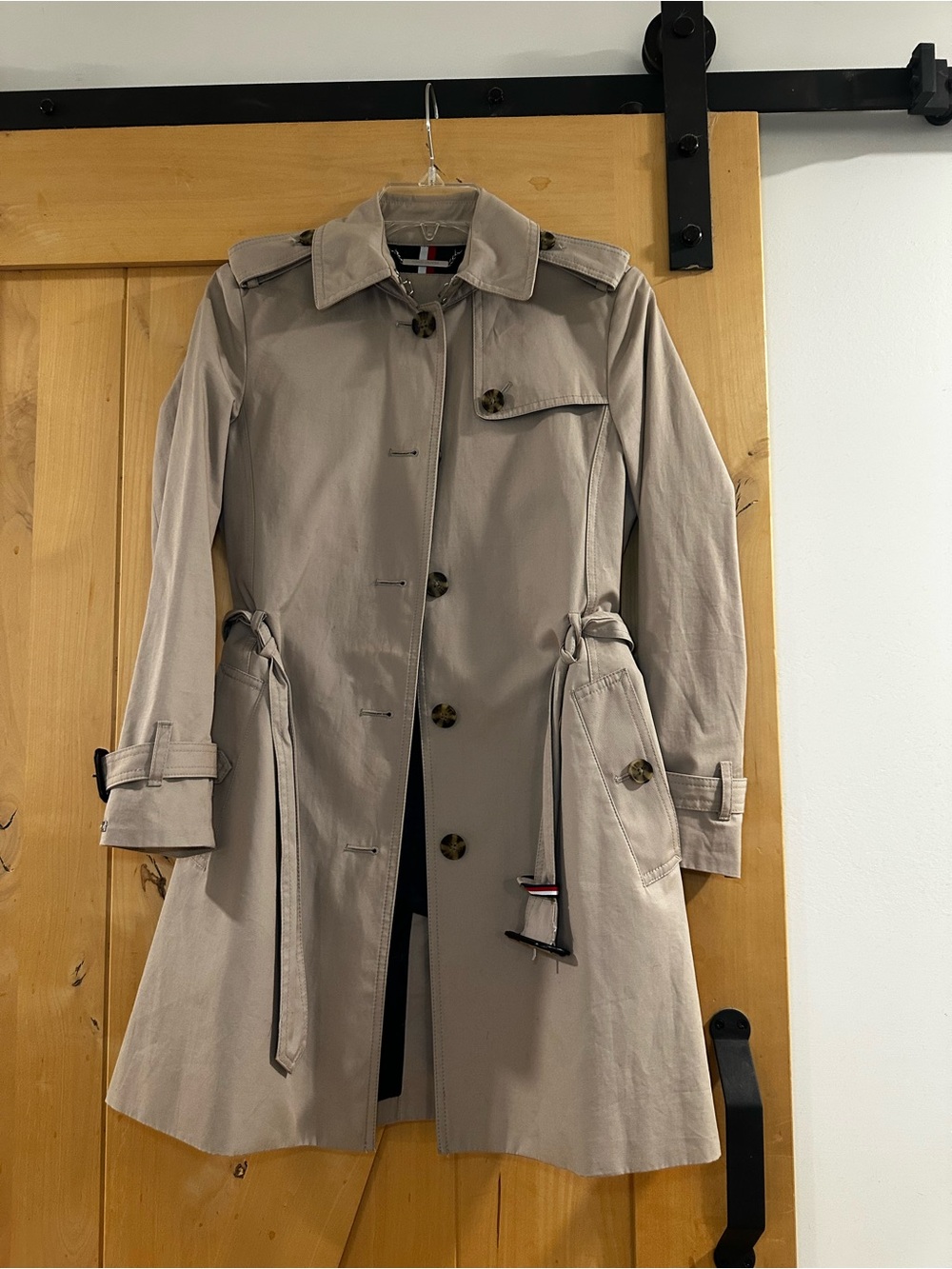 Tommy Hilfiger Stone Trench Coat with Belt